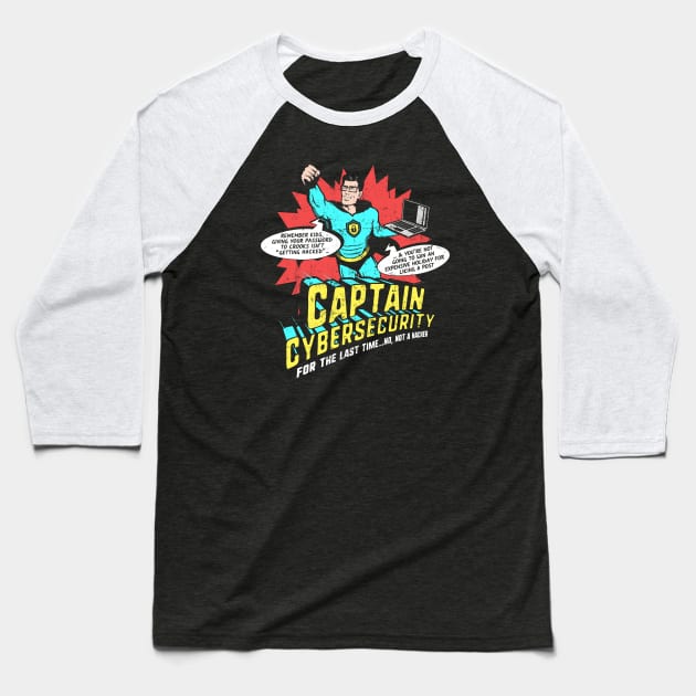 Captain Cybersecurity Baseball T-Shirt by NerdShizzle